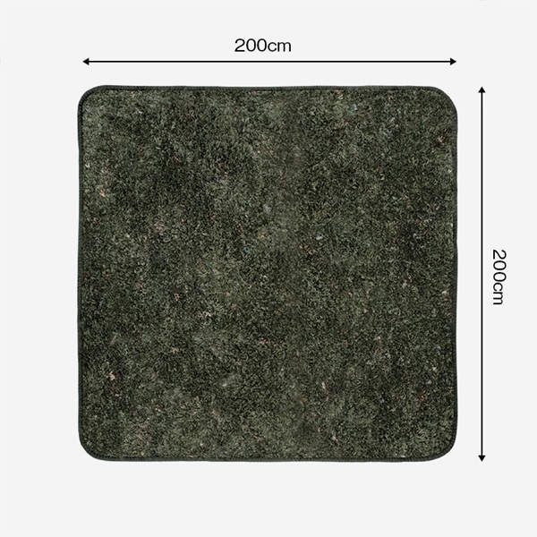 洗える ネップ調マイクロファイバーラグ 200×200cm(グリーン)