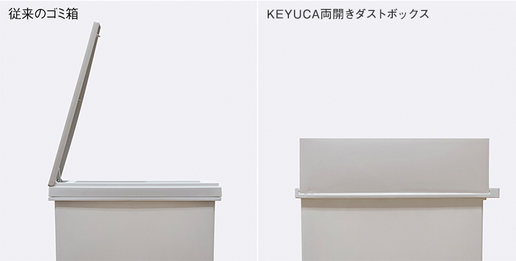 KEYUCA両開きダストボックス push（19L）ホワイト ゴミ箱