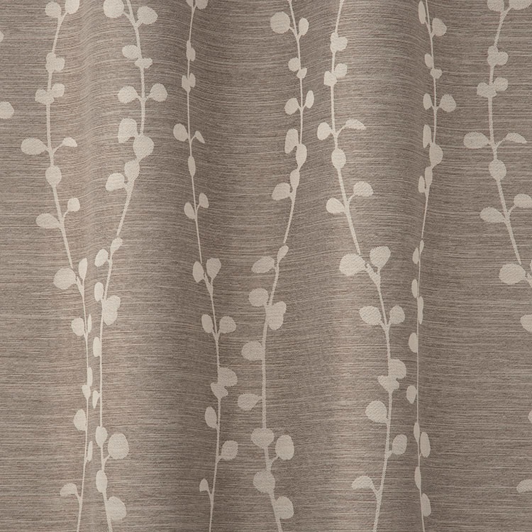 遮光2級｜【WEB限定】植物ラインジャカード遮光（ブラウン）｜カーテン