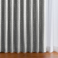 遮光2級｜【WEB限定】植物ラインジャカード遮光（グレー）｜カーテン