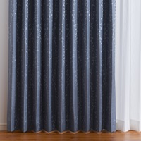 遮光2級｜【WEB限定】植物ラインジャカード遮光（ネイビーブルー）｜カーテン