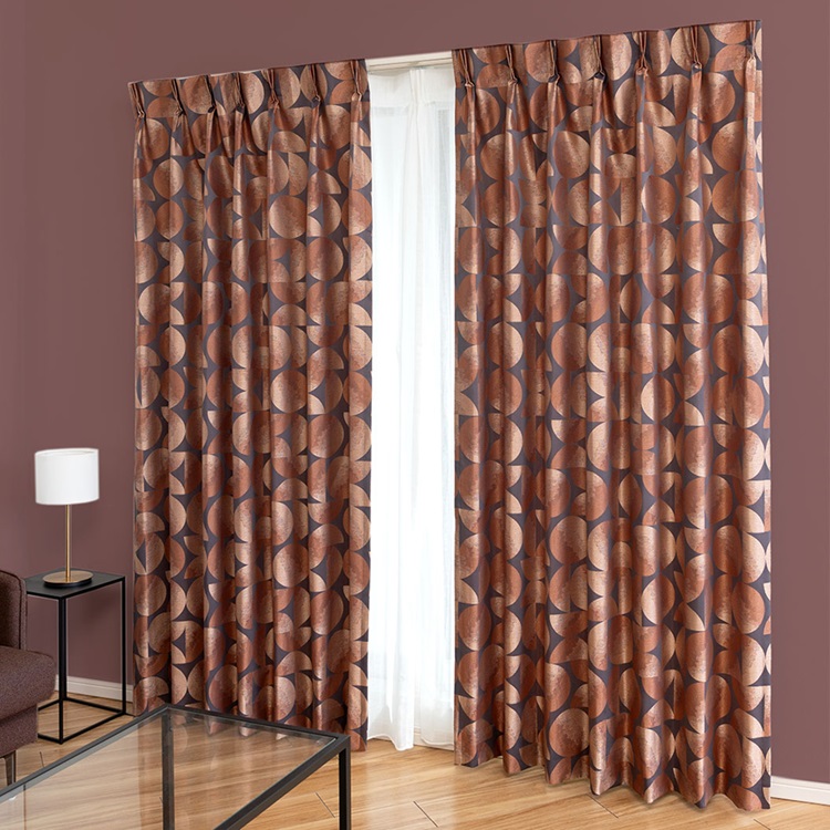 非遮光ムーンジャカード（テラコッタ）｜カーテン