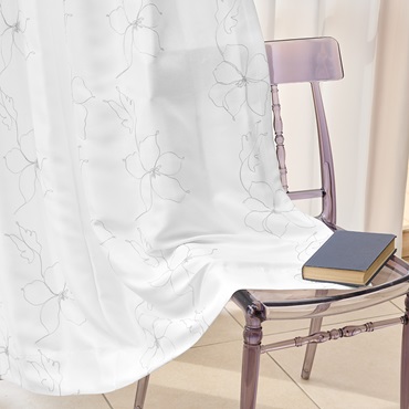 光を届ける超遮熱ドレープドローイングフラワー（シルバーグレー）｜カーテン