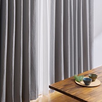 遮光1級｜オールインワンシワドレープ（グレー）｜カーテン