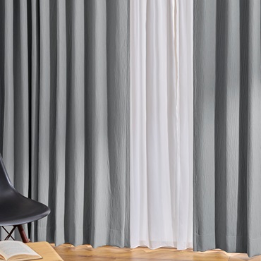 遮光1級｜オールインワンシワドレープ（ブルーグリーン）｜カーテン