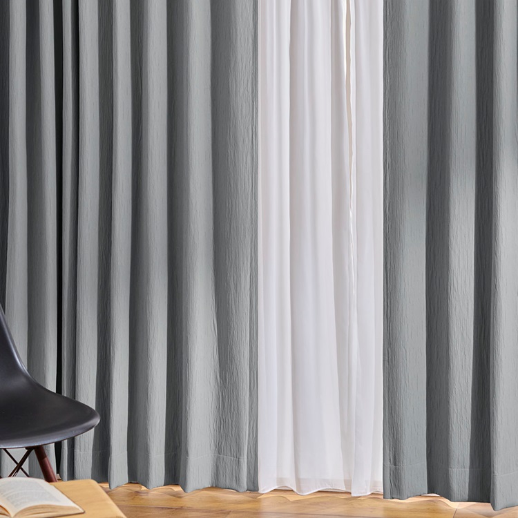 遮光1級｜オールインワンシワドレープ（ブルーグリーン）｜カーテン