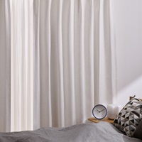 快眠空間サポート完全遮光麻混（ホワイト）