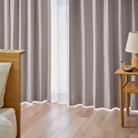 快眠空間サポート完全遮光麻混（ライトベージュ）