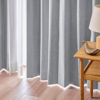 快眠空間サポート完全遮光麻混（ライトグレー）