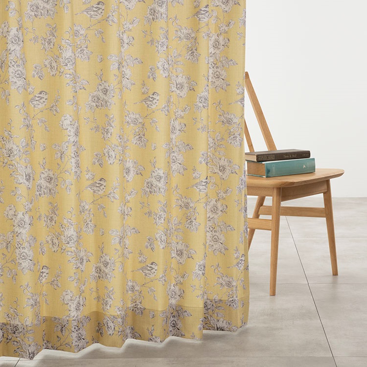 フラワーバード（イエロー）｜カーテン