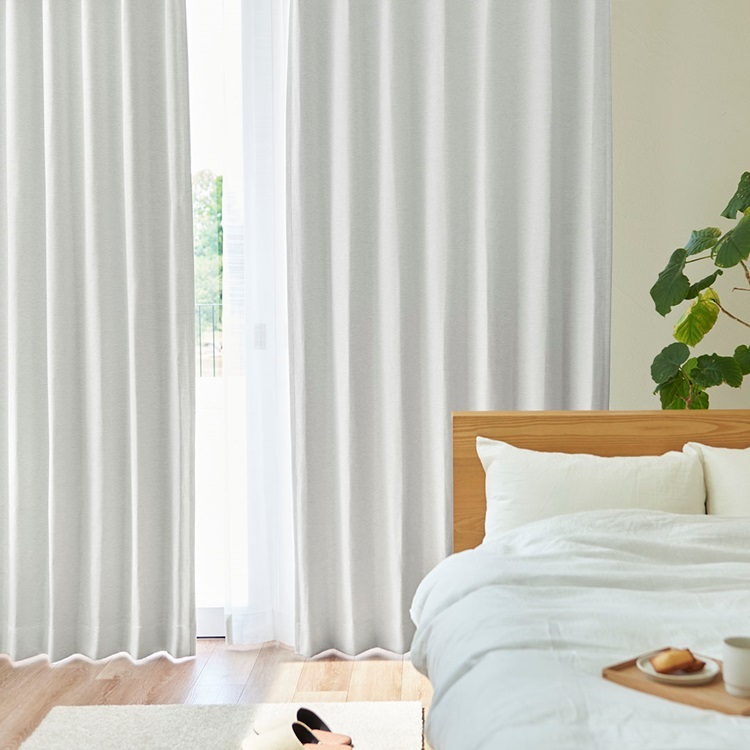 遮光1級｜オールインワン無地ドレープ（ホワイト）｜カーテン