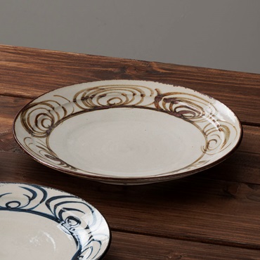 【瀬戸焼】筆絵馬の目皿24cm