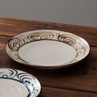 【瀬戸焼】筆絵馬の目皿24cm