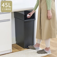 KEYUCA両開きダストボックス LL（42L）ブラック ゴミ箱