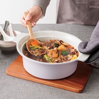 セラミックIH両手鍋21cm ライトパープル