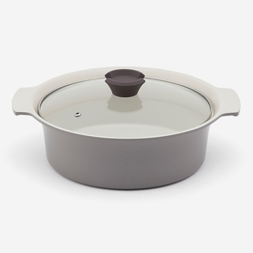 セラミックIH両手鍋24cm グレー