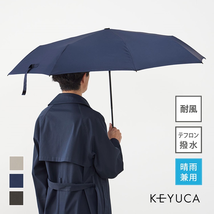 【UVカット】M メンズ 折畳傘 耐風 無地