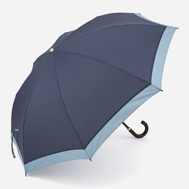 折畳傘 晴雨兼用2WAYバイカラー ネイビーブルー