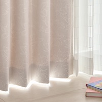 遮光2級｜遮光フローラルライン（ピンク）｜カーテン