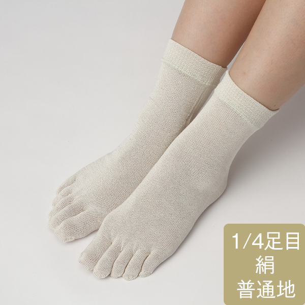 [日本製] N 4足重ね履き靴下単品 絹の5本指靴下 1枚目 II