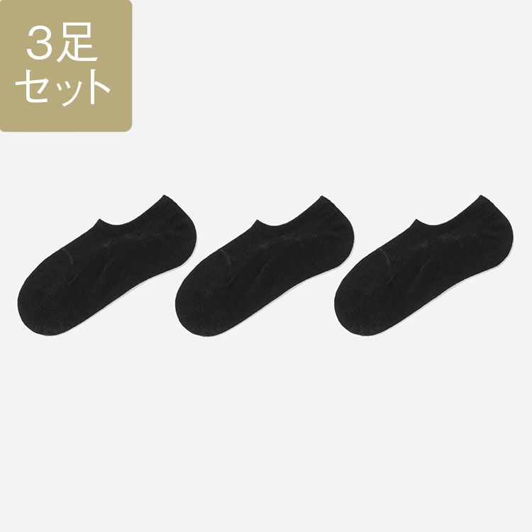 【3足セット￥1,000】[日本製]R 浅履き SK スニーカータイプ ブラック 6904848