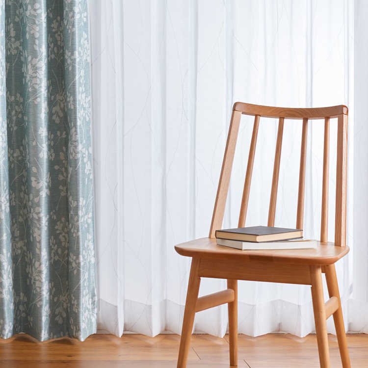 【WEB限定】ラメプリントスウェル（ホワイト）｜カーテン