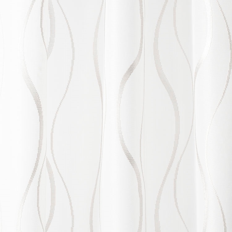 【WEB限定】ジオメ刺繍風レース（シルバー）｜カーテン