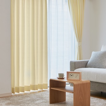 防炎麻調非遮光（アイボリー）｜カーテン