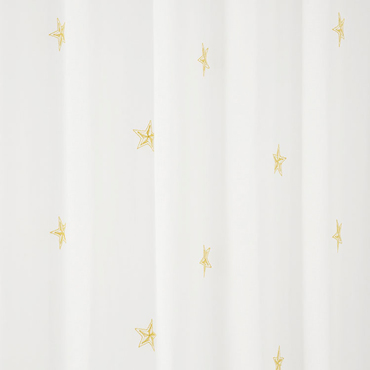 刺繍スター（イエロー）｜カーテン