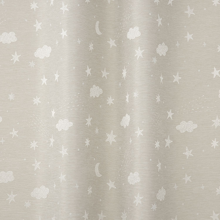 防炎ジャカード星空（ベージュ）｜カーテン