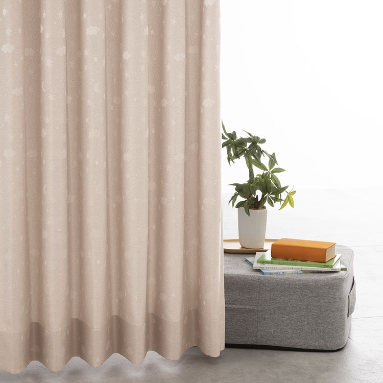 防炎ジャカード星空（ピンク）｜カーテン