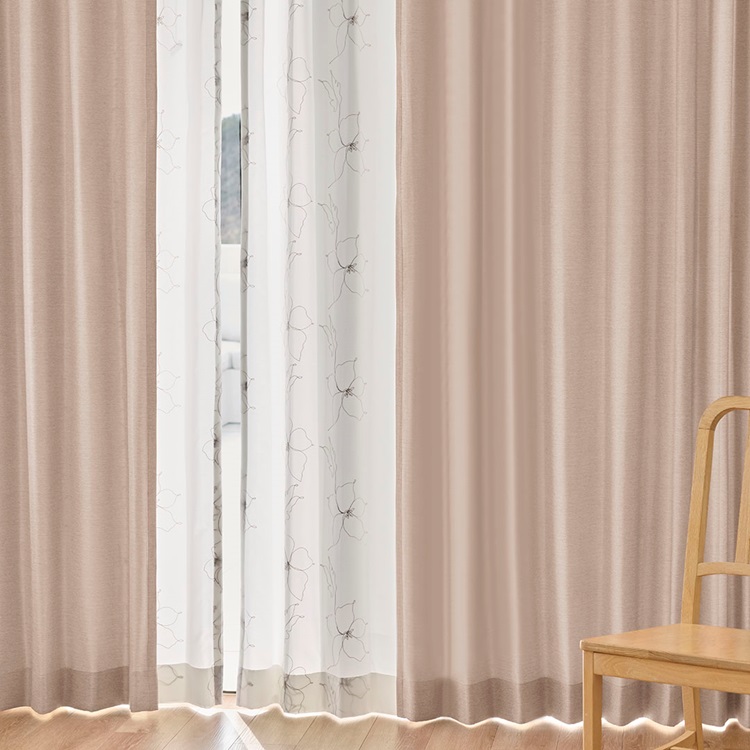 光を届ける超遮熱ドレープ無地（グレージュ）｜カーテン