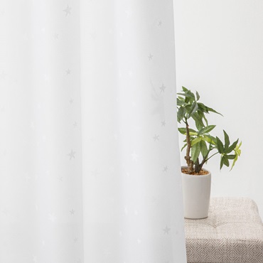 【WEB限定】星ウェーブロン（ホワイト）｜カーテン