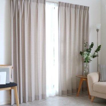 【WEB限定】非遮光リネンライク（グレー）｜カーテン