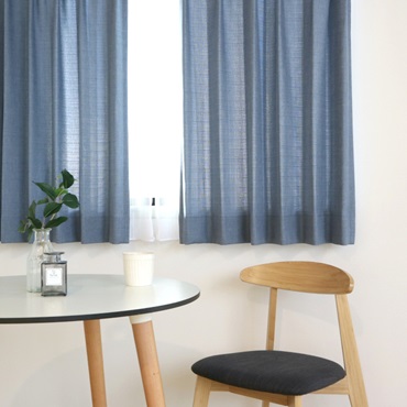 【WEB限定】非遮光リネンライク（ブルー）｜カーテン