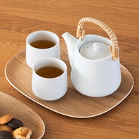 滑りにくい角丸木目トレイ 27×21cm