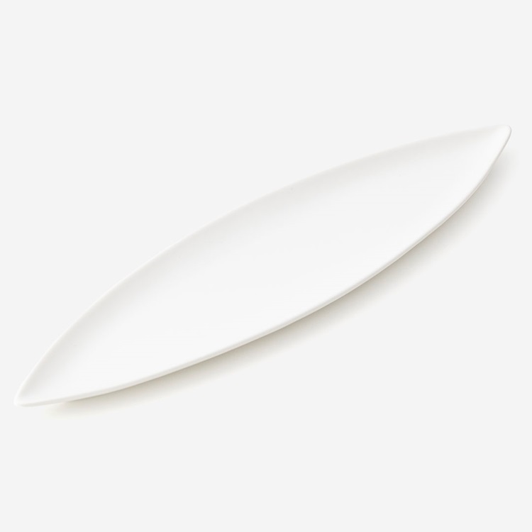 【美濃焼】月の葉プレート31cm ホワイト