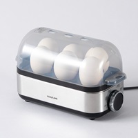 蒸し料理もできるエッグスチーマー　シルバー