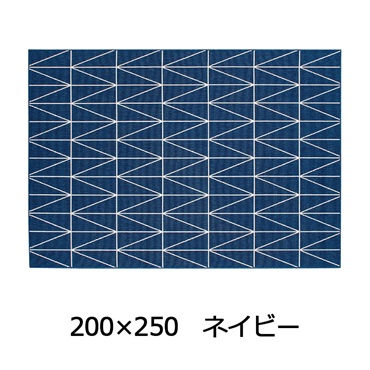小粒ループで薄くて弾力 ネオ ウィルトン織(200×250 ネイビー)