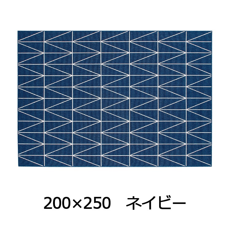 小粒ループで薄くて弾力 ネオ ウィルトン織(200×250 ネイビー)