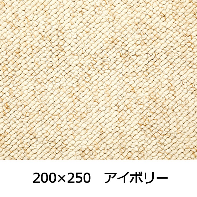 【WEB限定】大粒パイルでふっくら丈夫 パブロフ(200×250 アイボリー)