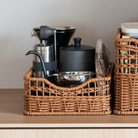 洗えるPPラタンバスケット スリム浅｜W26.5×D18.5×H8cm