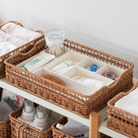 洗えるPPラタンバスケット ワイド浅｜W36.5×D26.5×H8cm