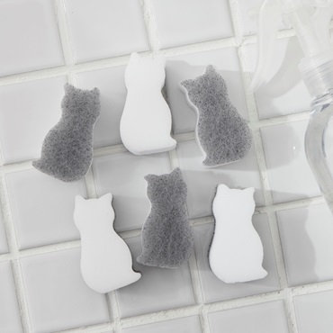 socio メラミンスポンジ ネコ6個セット