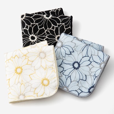 ハンカチタオル 刺繍マーガレット