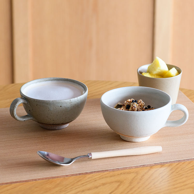 【信楽焼】 錦スープカップ 14.7cm