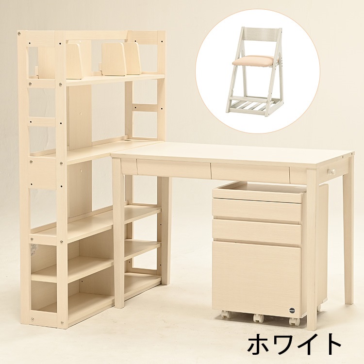 【お買い得キャンペーン～12月21日（日）まで】トルテシリーズ4点セット（トルテシェルフ）【ピースラグプレゼント・そら】(ホワイト／SH)