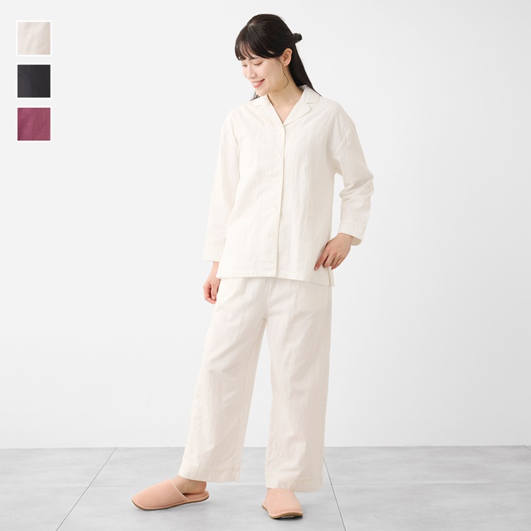 ケユカナイトウェア 軽量あたたか起毛二重ガーゼセットアップ