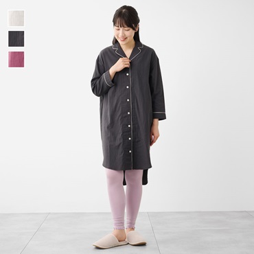 ケユカリラックスウェア 軽量あたたか起毛二重ガーゼワンピース
