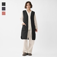 ケユカリラックスウェア 撥水中綿あたたかキルトロングベスト